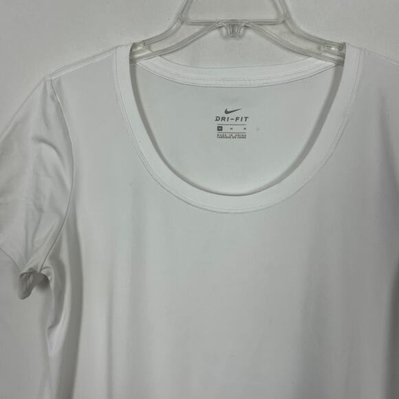 Nike Dri-Fit Athletic White Scoop Neck Top Size M - Picture 3 of 11
